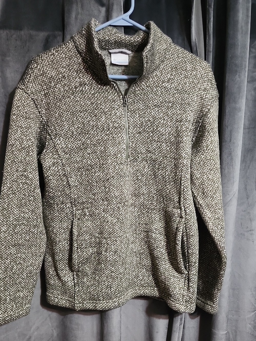 Women's Half-Zip Heathered Knit Sweater - Gray